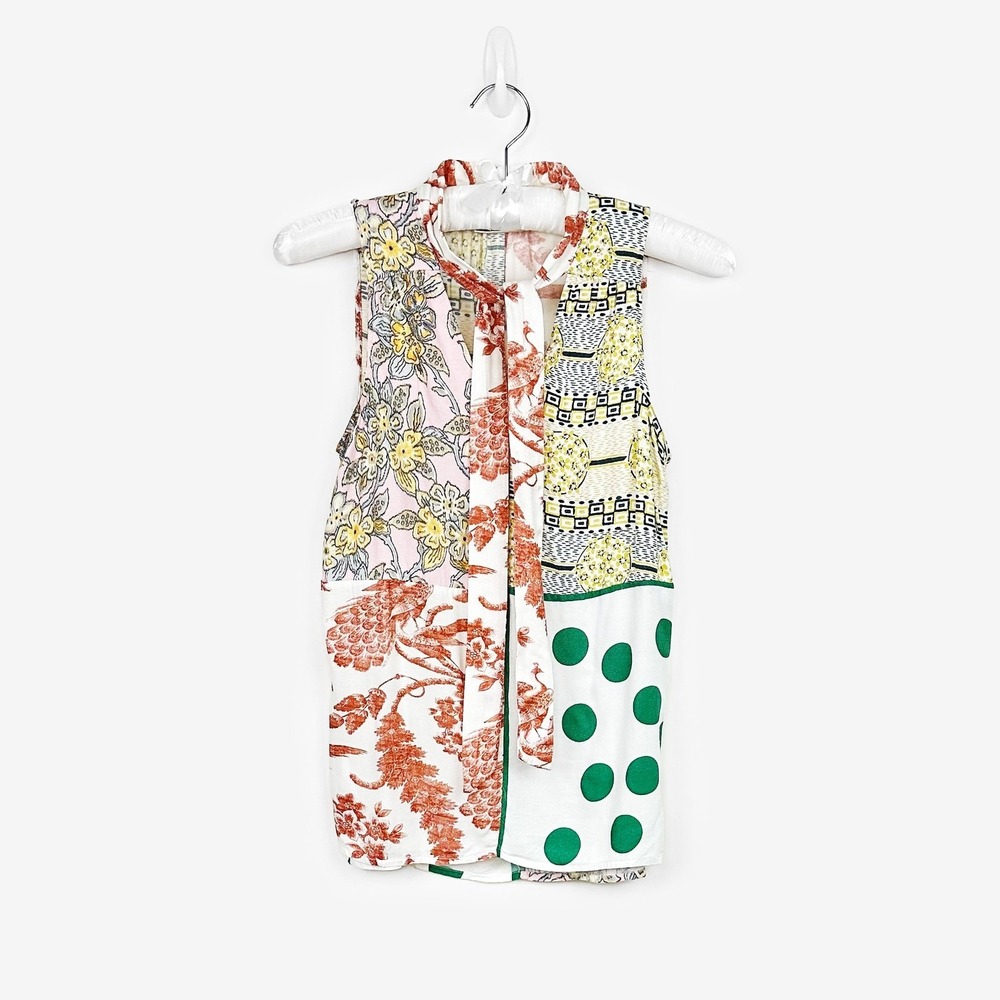 Anthropologie Moulinette Soeurs Venezia Blouse Size XS Mixed Print Artsy Summer